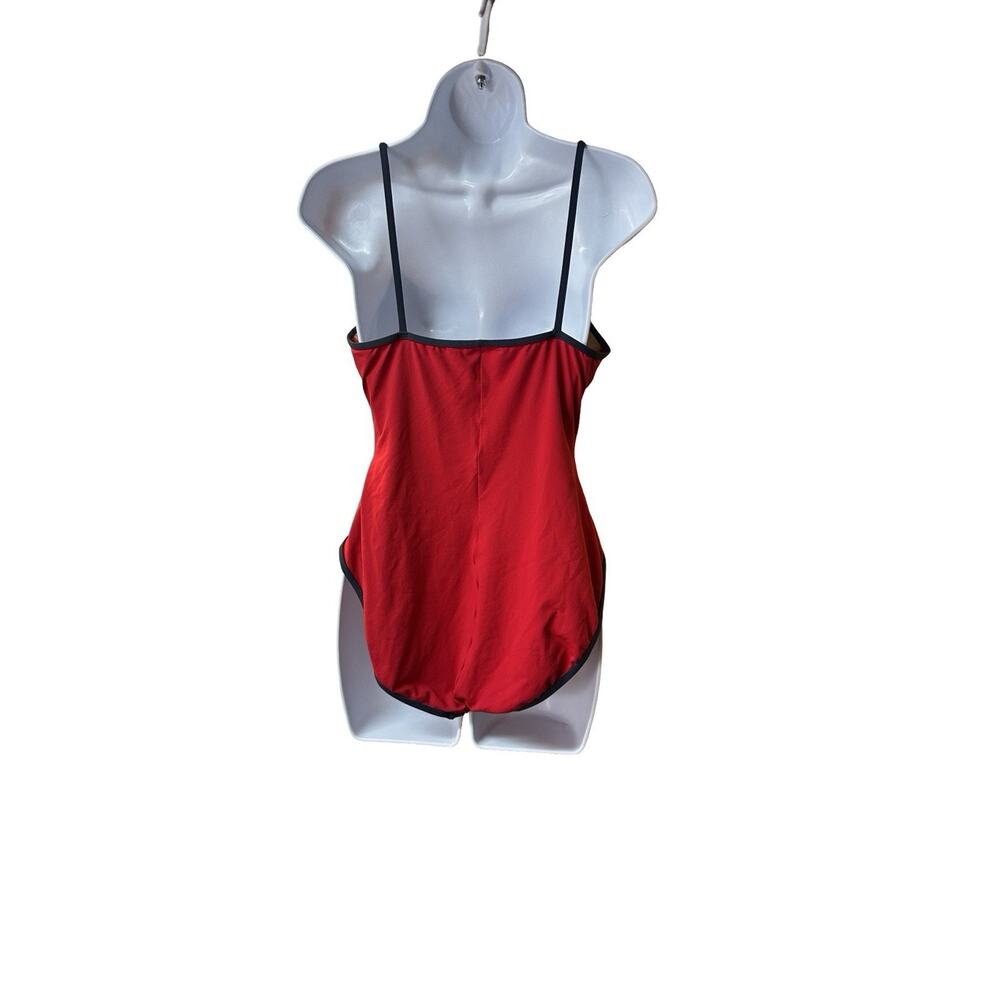 Vtg Ralph Lauren Sport One Piece Swimsuit Womens 14 Red High Cut Athletic USA - Picture 2 of 10